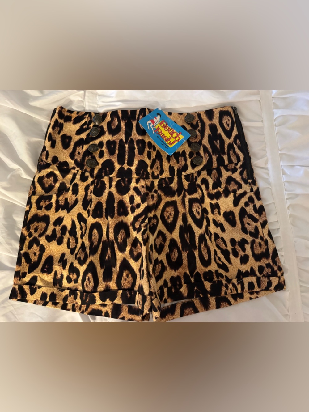 Retro High-Waist Leopard Print Women's Shorts